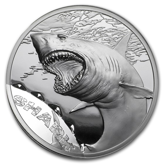 2017 Palau 1 oz Silver Bite Marks (White Shark) 2017 Palau 1 oz Silver Bite Marks (White Shark)